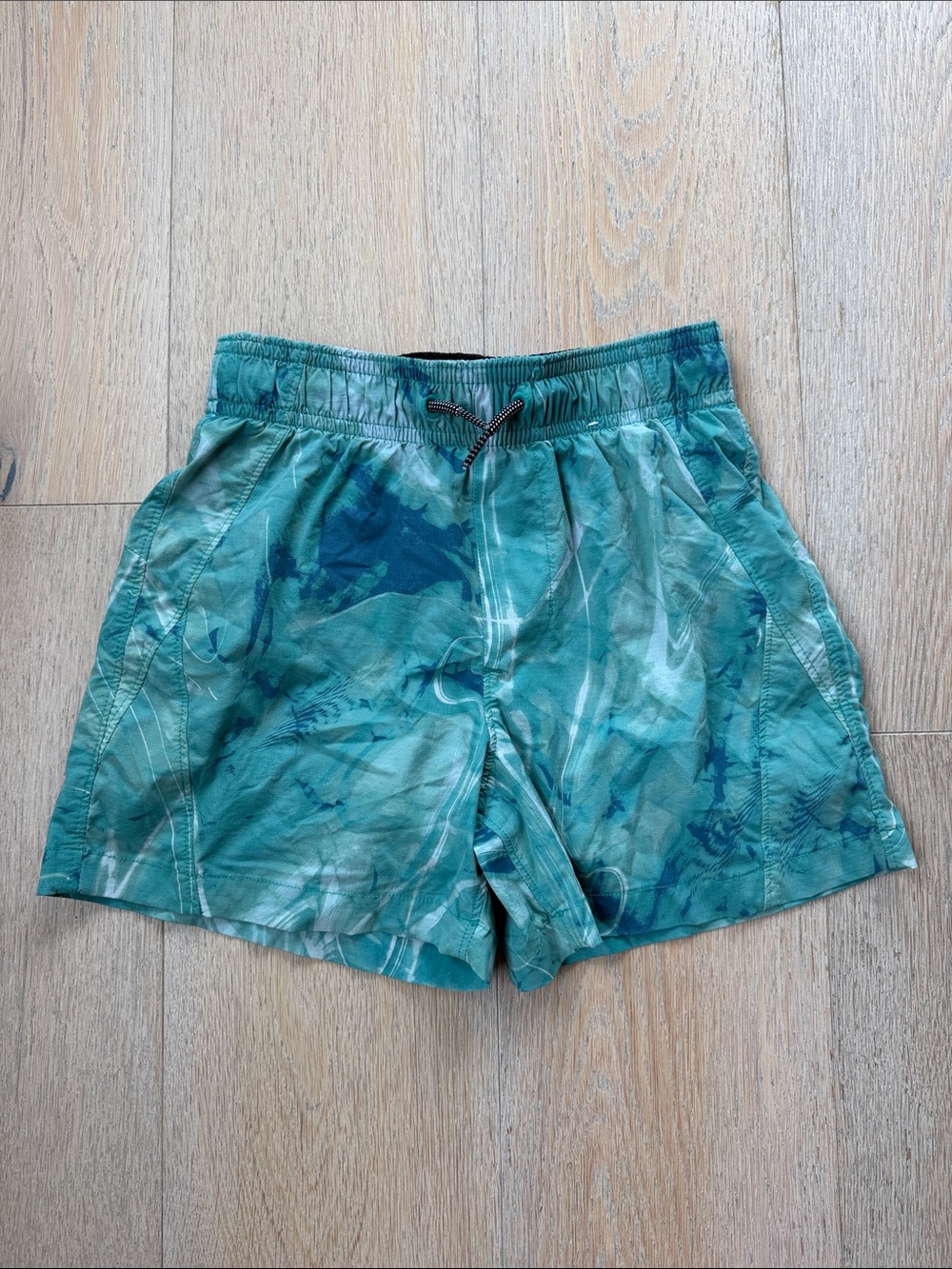 abercrombie kids Teal and Navy Marble Swim Trunks